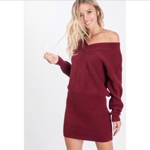Burgundy Sweater Dress